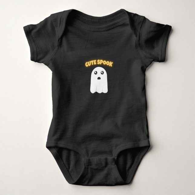 T-Shirt Söt Spöke | Minimalistisk Kawaii Spöke Hal (Framsida)