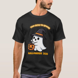 T-Shirt Söt Spöke | Minimalistisk Kawaii Spöke Hej