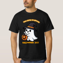 T-Shirt Söt Spöke | Minimalistisk Kawaii Spöke Hej