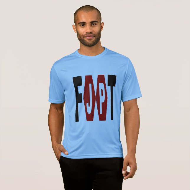 T-shirt Sport Tek bleu Design FOOT JAPON (Hel framsida)