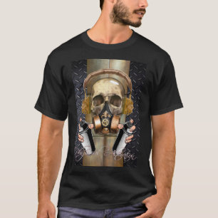 T-Shirt steampunk, graffiti skalle