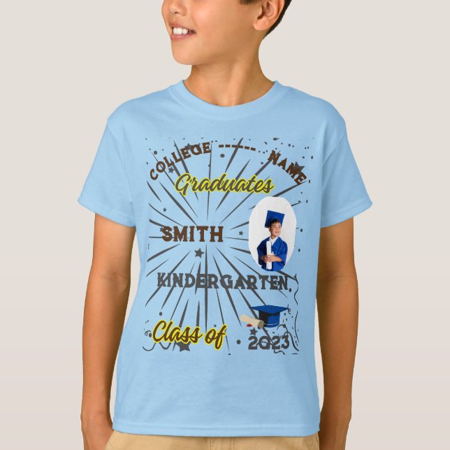 T-Shirt Student,foto namn. kindergarten (Framsida)