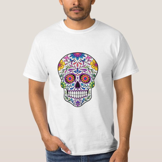 T-Shirt Sugar Skull Art (Framsida)