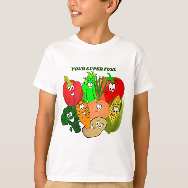T-Shirt Superheroes Vegetables, ditt toppen bränsl (Framsida)