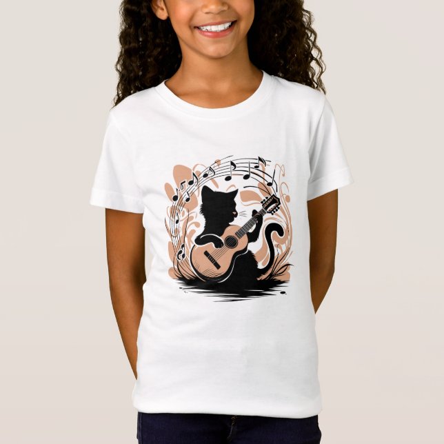 T-Shirt - Svart katt (Framsida)