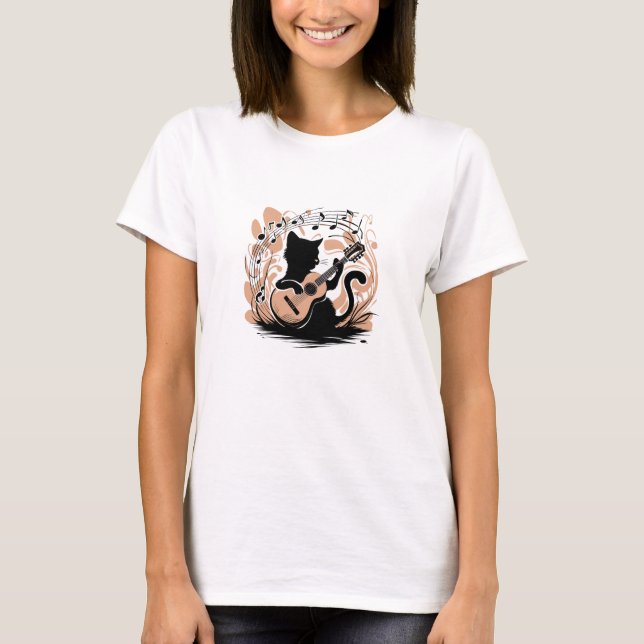 T-Shirt - Svart katt (Framsida)