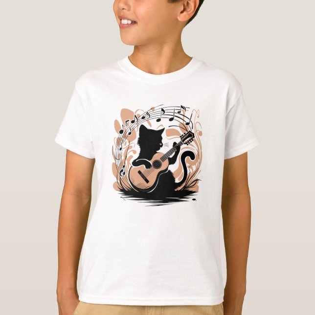 T-Shirt - Svart katt (Framsida)