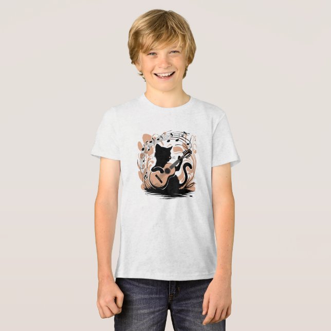 T-Shirt - Svart katt (Framsida Full)