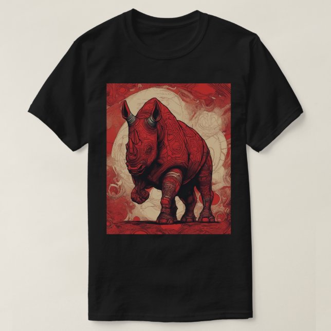 T-shirt, svart, Red Rhino T Shirt (Design framsida)