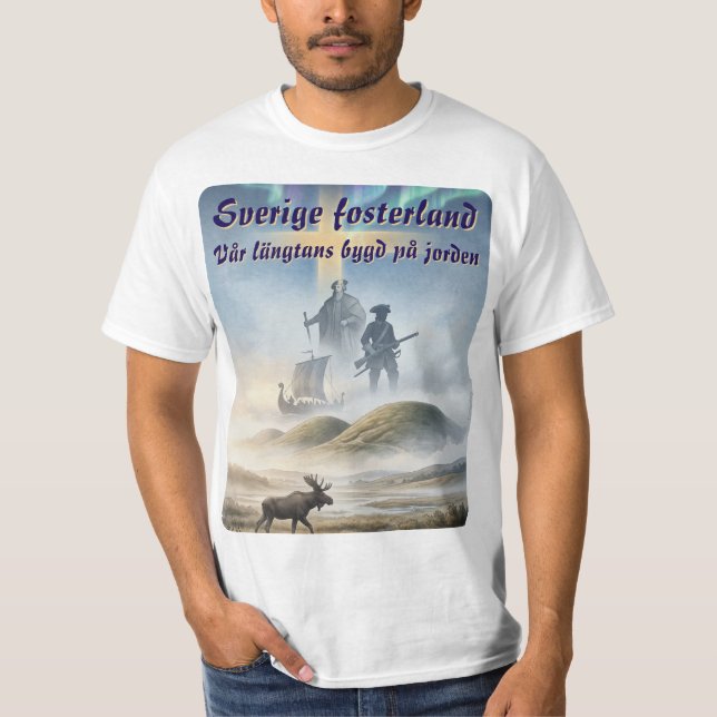 T-shirt — Sverige fosterland (Framsida)