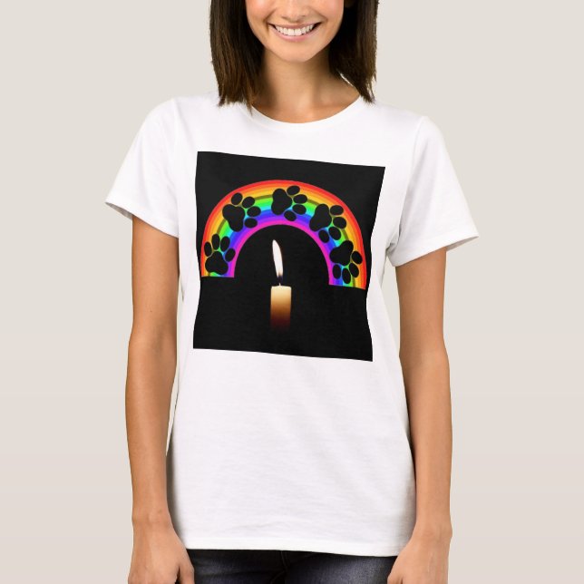 T-Shirt Tass på ett regnbåge med ljus (Framsida)