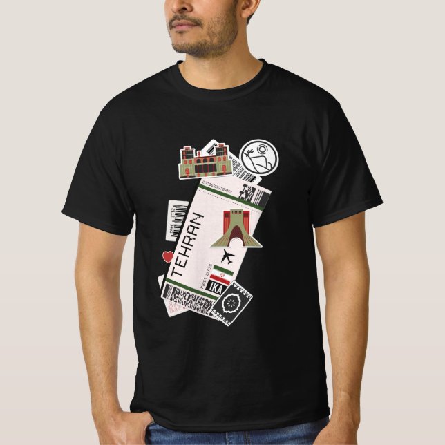 T Shirt tehran iran persia-resa (Framsida)