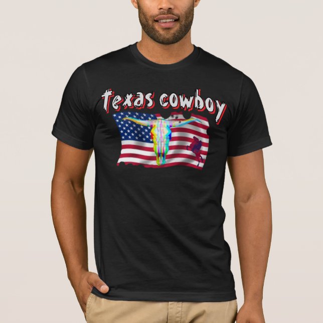 T-Shirt Texas cowboy (Framsida)