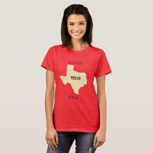 T-shirt - Texas Karta med City
