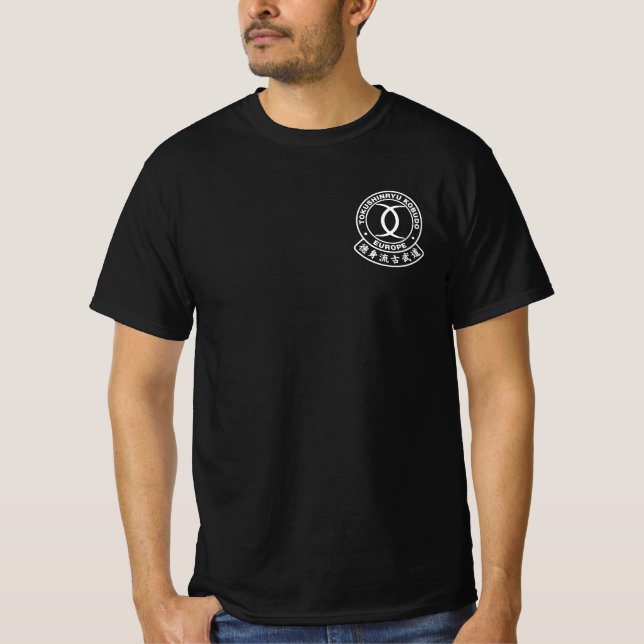T - Shirt Tokushinryu, Kobudo, Europa, Schwarz (Framsida)