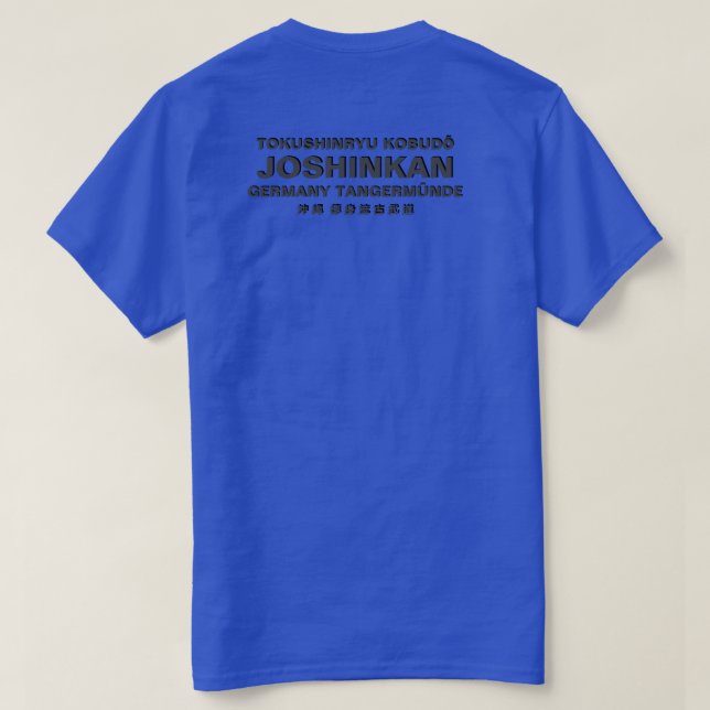 T-Shirt Tokushinryu, Kobudo, Joshinkan, TM, blue (Design baksida)