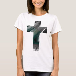 T-Shirt Trend Abstrakt Art Black White-Grönt