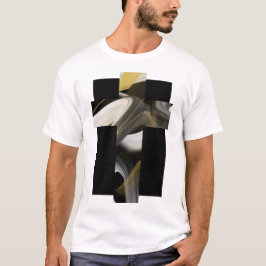 T-Shirt Trend Abstrakt Art Black White Guld