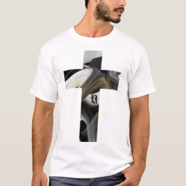 T-Shirt Trend Abstrakt Art Black White Guld