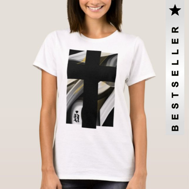 T-Shirt Trend Abstrakt Art Black White Guld (Skapare uppladdad)