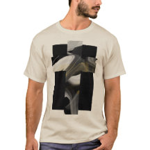 T-Shirt Trend Abstrakt Art Black White Guld
