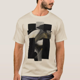 T-Shirt Trend Abstrakt Art Black White Guld