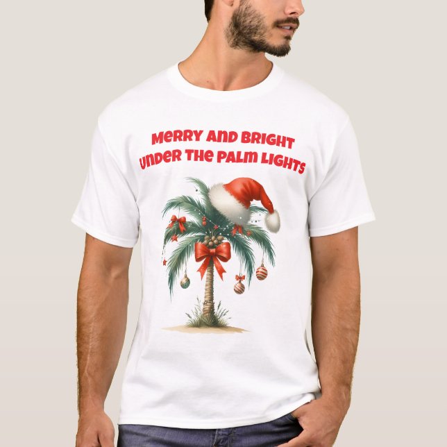 T-Shirt-Tropical Christmas Family T Shirt (Framsida)