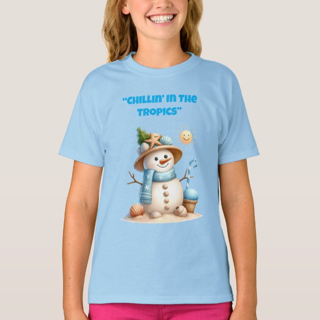 T-Shirt- Tropical Christmas Family T Shirts (Framsida)