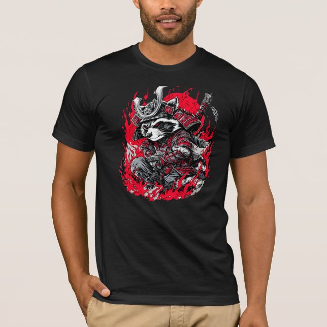 T-Shirt Tvättbjörn Samuraj rebell78  (Framsida)