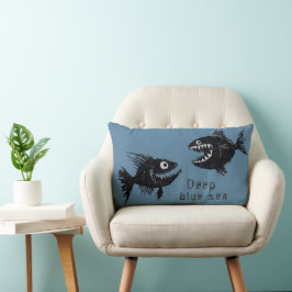 T-shirt Two scary fish, tattoo style, personalized Lumbarkudde