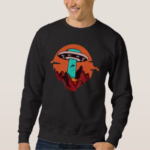 T-shirt Ufo Utomjordisk Utomjording Abduktion Flyg Lång Ärmad Tröja