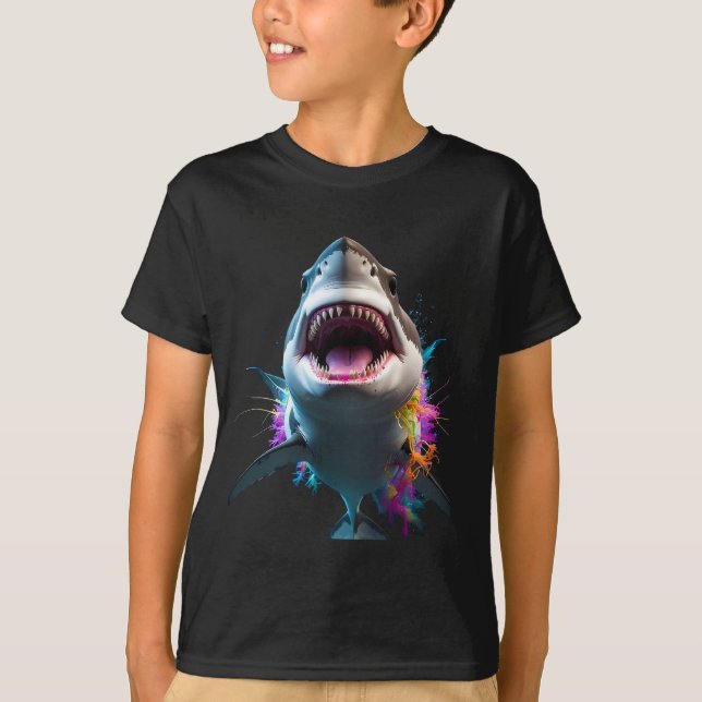 T-Shirt Underbar White Shark (Framsida)