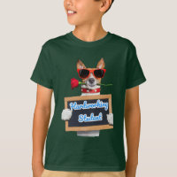 T-Shirt-ungar mörkgreen rolig hund mönstrad