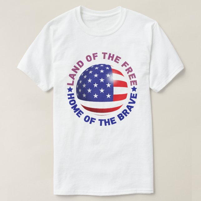 T-shirt USA Land of the Free, Home of the Modig (Design framsida)