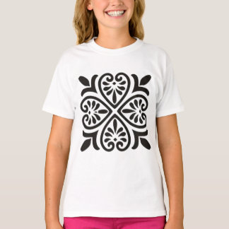T-Shirt Utbroderad Damask Mandala T-Shirt - Elegan