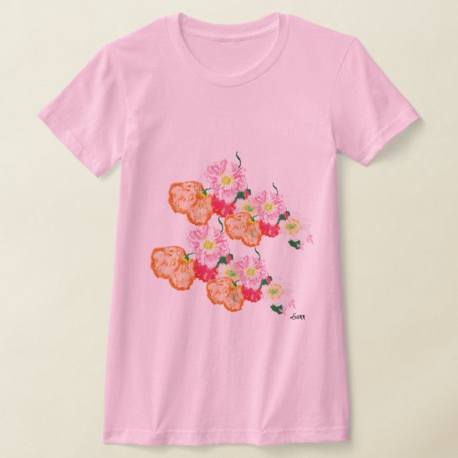 T-Shirt: Vallmoblommor T Shirt (Laydown)