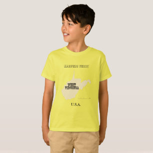 T-shirt - Väster Virginia Karta med City