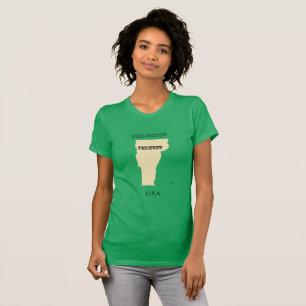 T-shirt - Vermont Karta med City