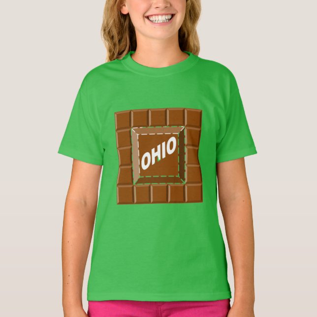 T-shirt vert trèfle fille  CHOCOLAT  OHIO (Framsida)
