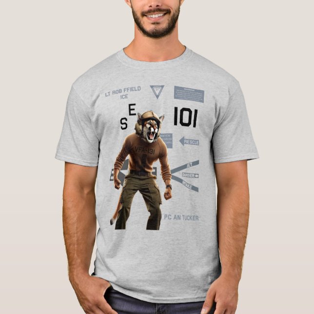 T-Shirt VFA-131 WILDCATS 101 AK Flygplan kapten (Framsida)