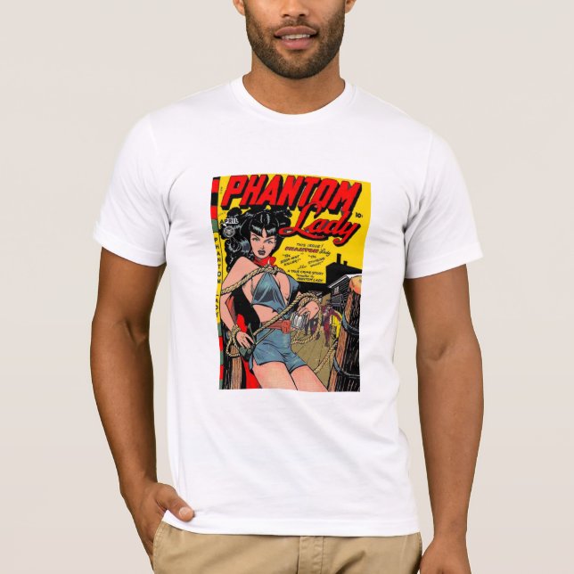 T-Shirt Vintage Serietidningsomslag Phantom Lady (Framsida)