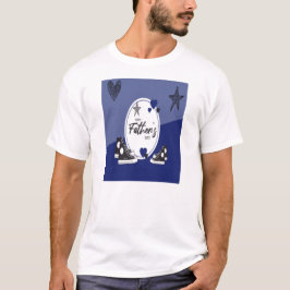 T Shirt Vit Blå Pappa och Barn Skor T-Shirt