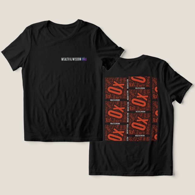 T-Shirt Wealth and Wisdom (Design fram och bak)
