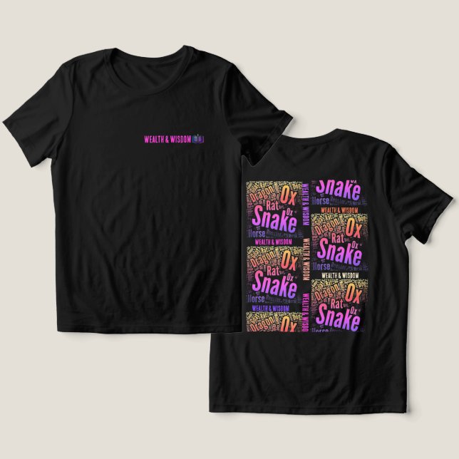 T-Shirt Wealth and Wisdom (Design fram och bak)