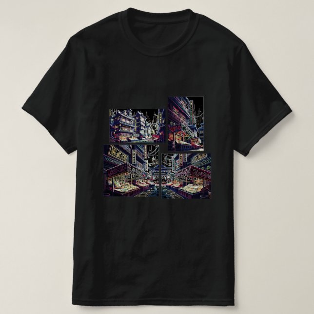 T-Shirt Where Tradition Meets Neons Twilight (Design framsida)