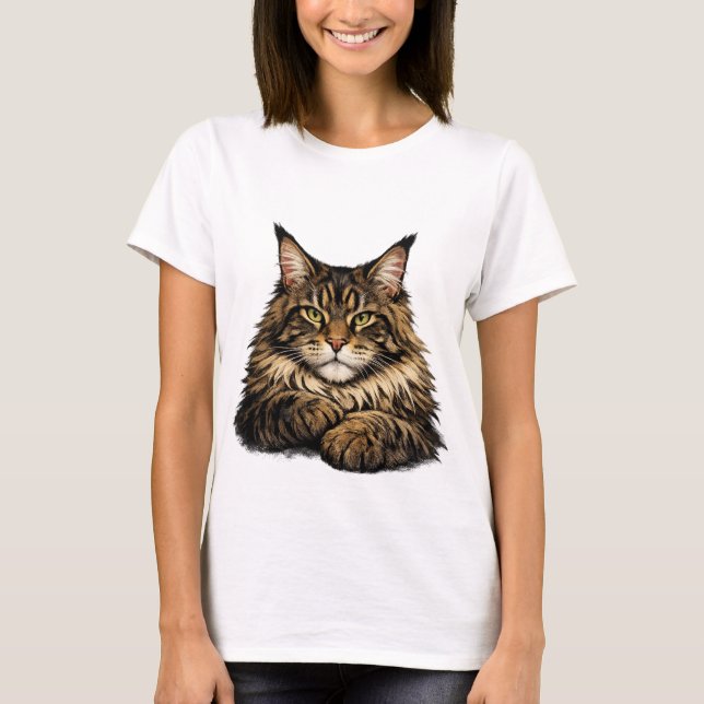 T-shirt with a Maine Coon cat (Framsida)