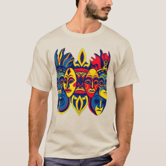 T-SHIRT with African masks in beautiful colors