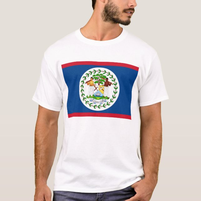 T Shirt with Flagga Belize (Framsida)