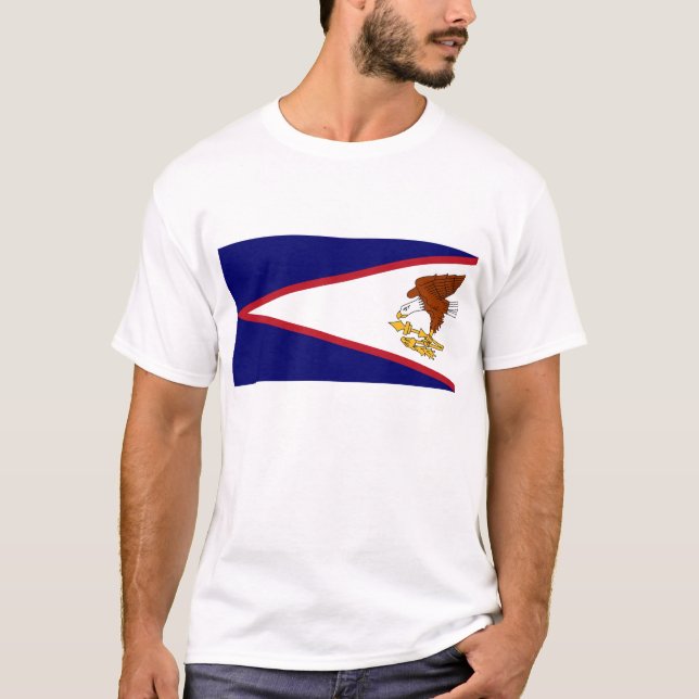 T Shirt with Flagga of American Samoa USA (Framsida)