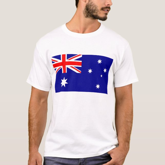 T Shirt with Flagga of Australia (Framsida)